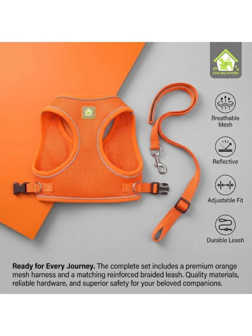 Escape Proof Cat Harness and Leash Set - Adjustable, Comfortable, No Slip